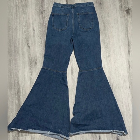 Free People Dark Blue Flare Jeans - Picture 2 of 6